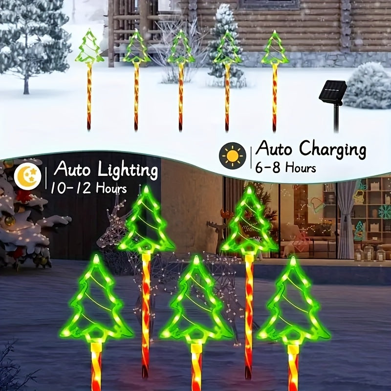 10-Pack Solar Powered LED Garden Lights - 15.7" Lollipop Stakes