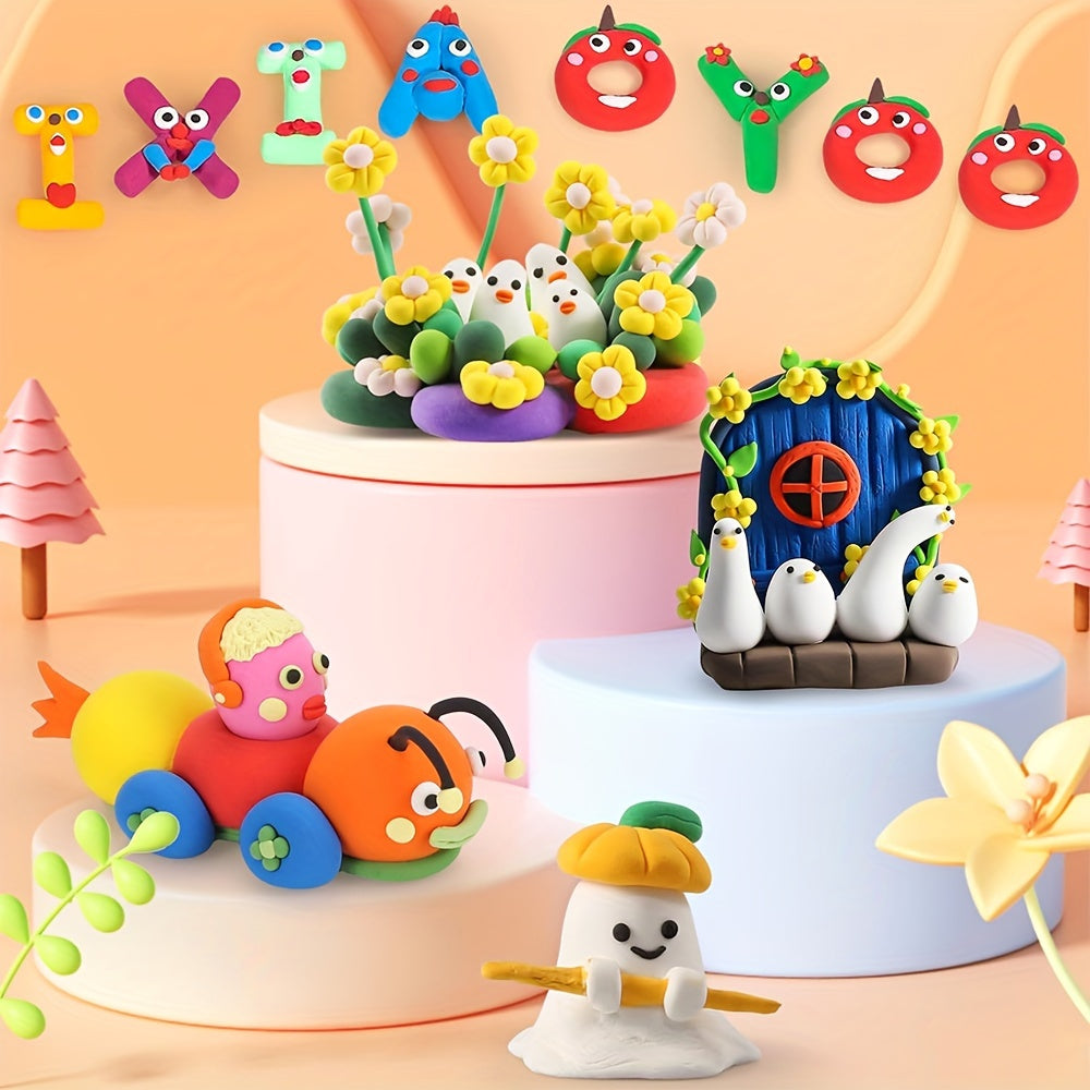 Air Dry Clay 100 Colors DIY Modeling Clay Kit with Sculpting Tools, Soft Ultra Light
