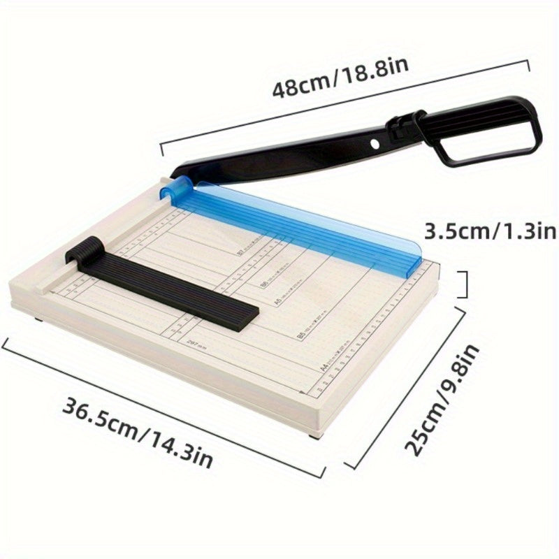 12" Manual Guillotine Paper Cutter with Safety Guard, 16 Sheet Capacity