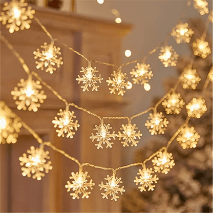 4.92 FT Yellow LED Christmas Snowflake String Lights, Plastic Angel Theme Holiday Decor