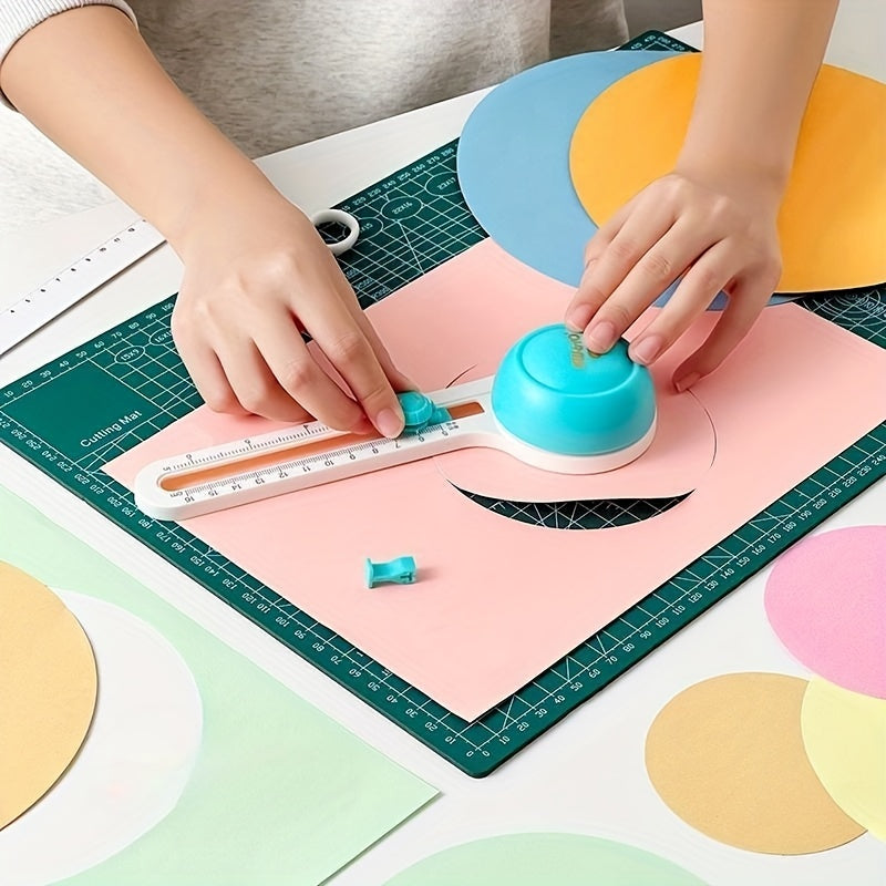 360 Paper Cutter DIY Circular Paper Cutter, Cutting Diameter 10-32cm with 3 Replacement Heads