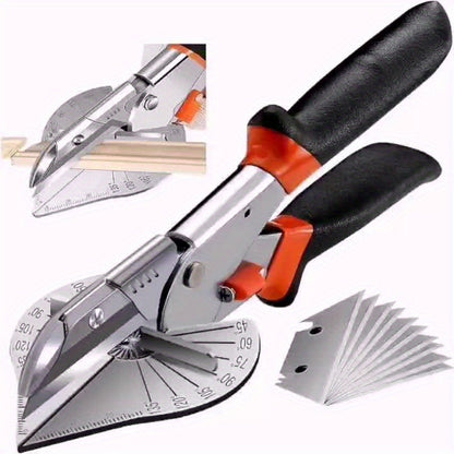 Versatile Miter Shear Cutter 45-135° Adjustable Steel with 10 Blades