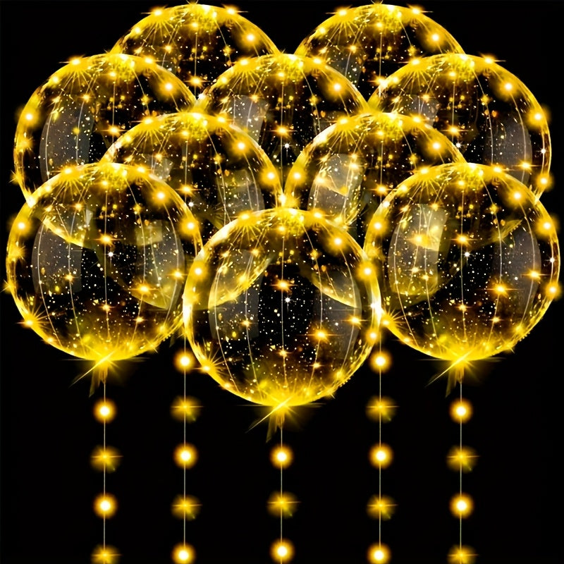 Christmas 10pcs LED Lights with 10pcs 20inch LED Light Up Bobo Balloons String Lights