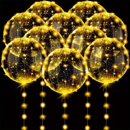 Christmas 10pcs LED Lights with 10pcs 20inch LED Light Up Bobo Balloons String Lights