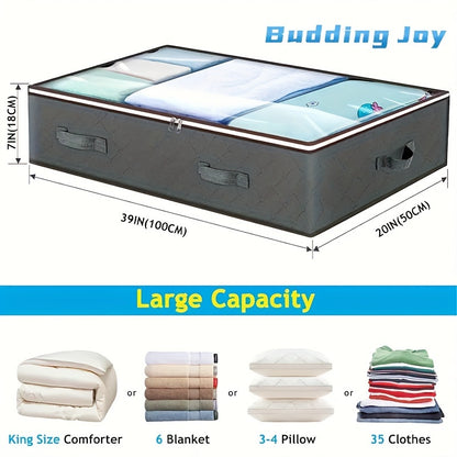 4pcs Large Under Bed Storage Box Set with Transparent Window and Sturdy Handles