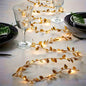 16ft 50LED Golden Artificial Plant Leaf Fairy Lights for Garden Decor
