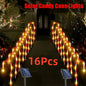 16 Solar-Powered Candy Cane Lights, 5-In-1, 96 LED Bulbs, 8 Lighting Modes, Indoor And Outdoor Christmas Decoration, Festive Red And White Striped Design, Suitable for Lawns, Yards, Gardens, Christmas Trees, Solar Christmas Lights.