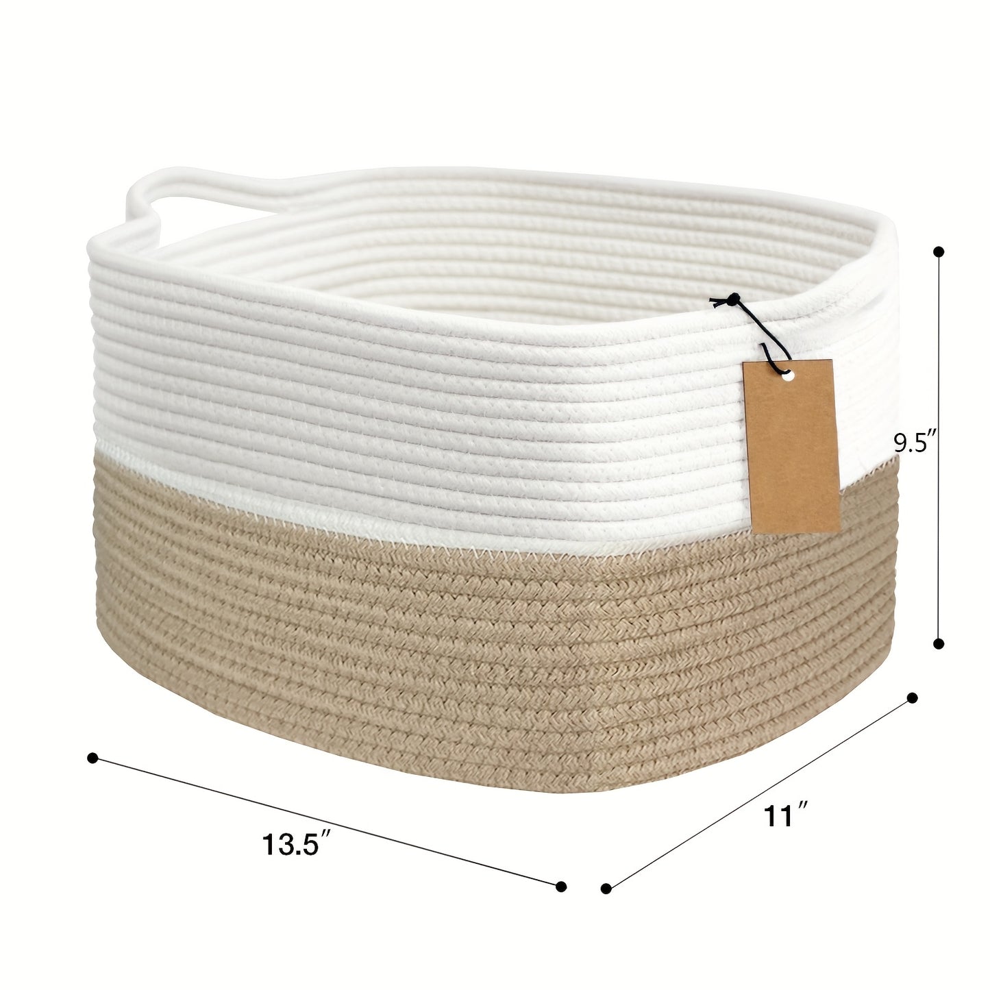 3 Pack Cotton Rope Storage Baskets Set, 13.5x11x9.5 Inch Closet Organizers
