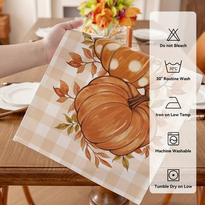 13x72 inches Pumpkin & Leaves Fall Table Runner - Autumn Thanksgiving Harvest Table Decor for Dining Room - Farmhouse Style Party Decoration