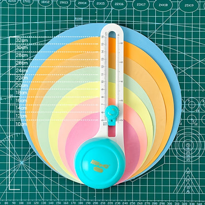 360 Paper Cutter DIY Circular Paper Cutter, Cutting Diameter 10-32cm with 3 Replacement Heads