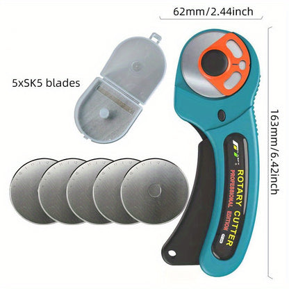 FT145 Rotary Cutter 45mm Round Blades, Cloth Leather Cutter Manual DIY Paper Cutting Tools