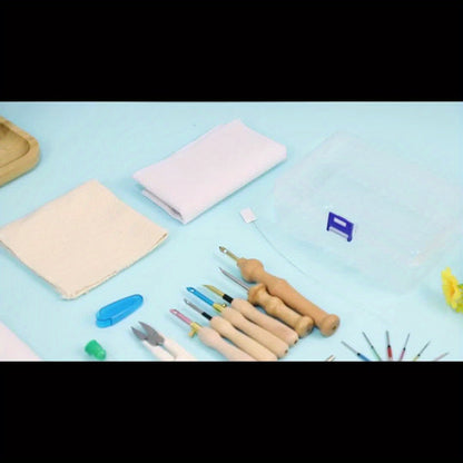 35pcs Punching Needle Tool Kit, Embroidery Supplies with Adjustable Punching Needle Embroidery Set