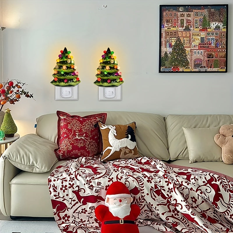 3D Christmas Tree LED Night Light Festive Wall Decor Non-Waterproof