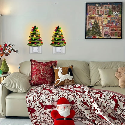 3D Christmas Tree LED Night Light Festive Wall Decor Non-Waterproof
