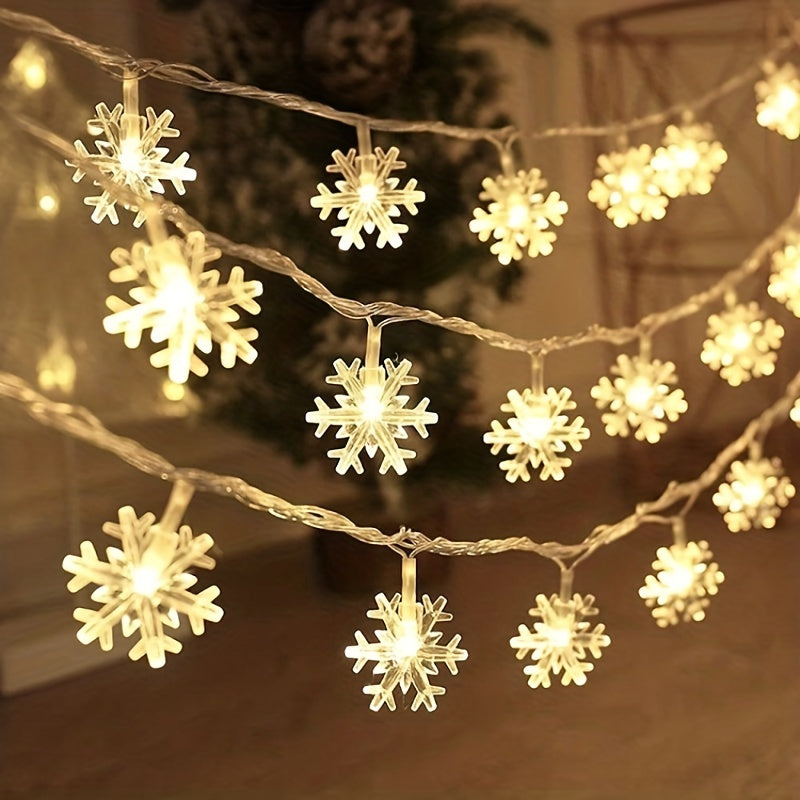 4.92 FT Yellow LED Christmas Snowflake String Lights, Plastic Angel Theme Holiday Decor