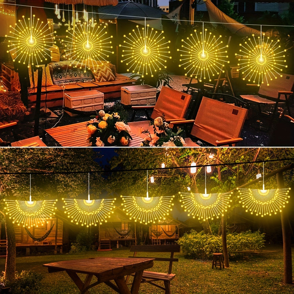 5-Pack Solar Starburst Sphere Lights - 450 LEDs, 8 Modes & Remote