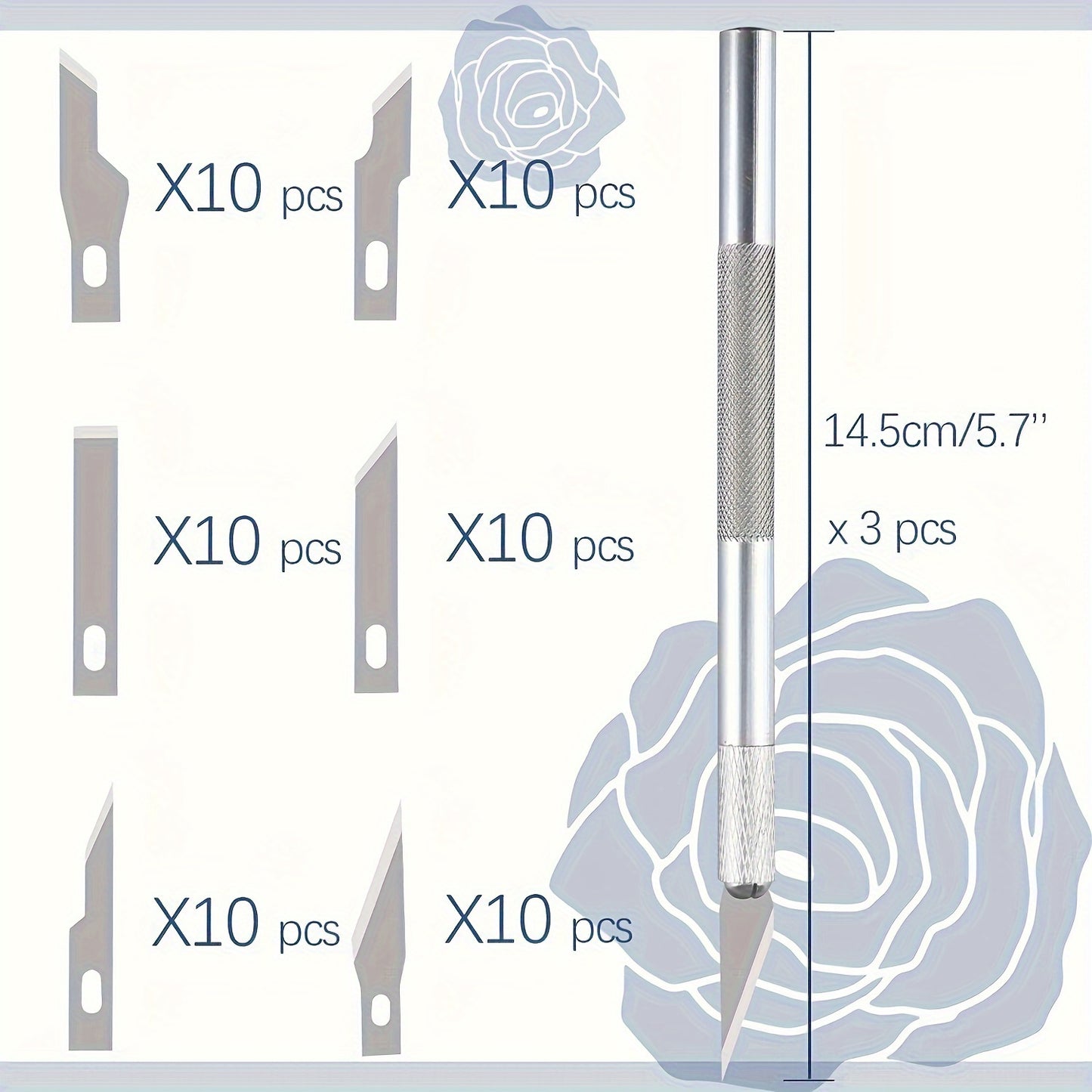 65pcs Craft Cutting Stencil Knife Set and A4 Cutting Mat Set, Art Craft Blade Cutting Tools