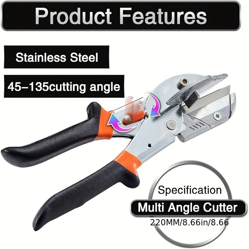 Versatile Miter Shear Cutter 45-135° Adjustable Steel with 10 Blades