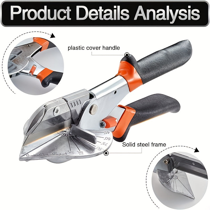 Versatile Miter Shear Cutter 45-135° Adjustable Steel with 10 Blades