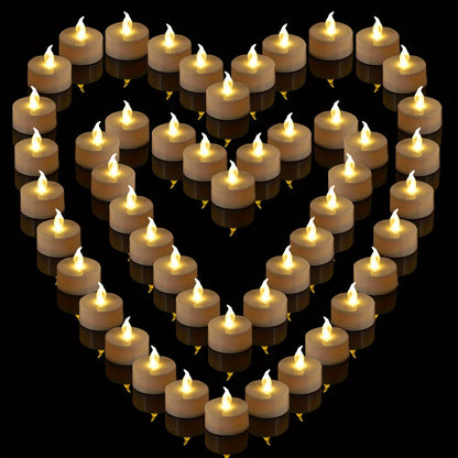 100 Pcs LED Candle Lights Warm Yellow Light Small Tea Wax Gift Set