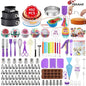 492 pc Cake Decorating Set with Rotating Turntable and Reusable Piping Bags