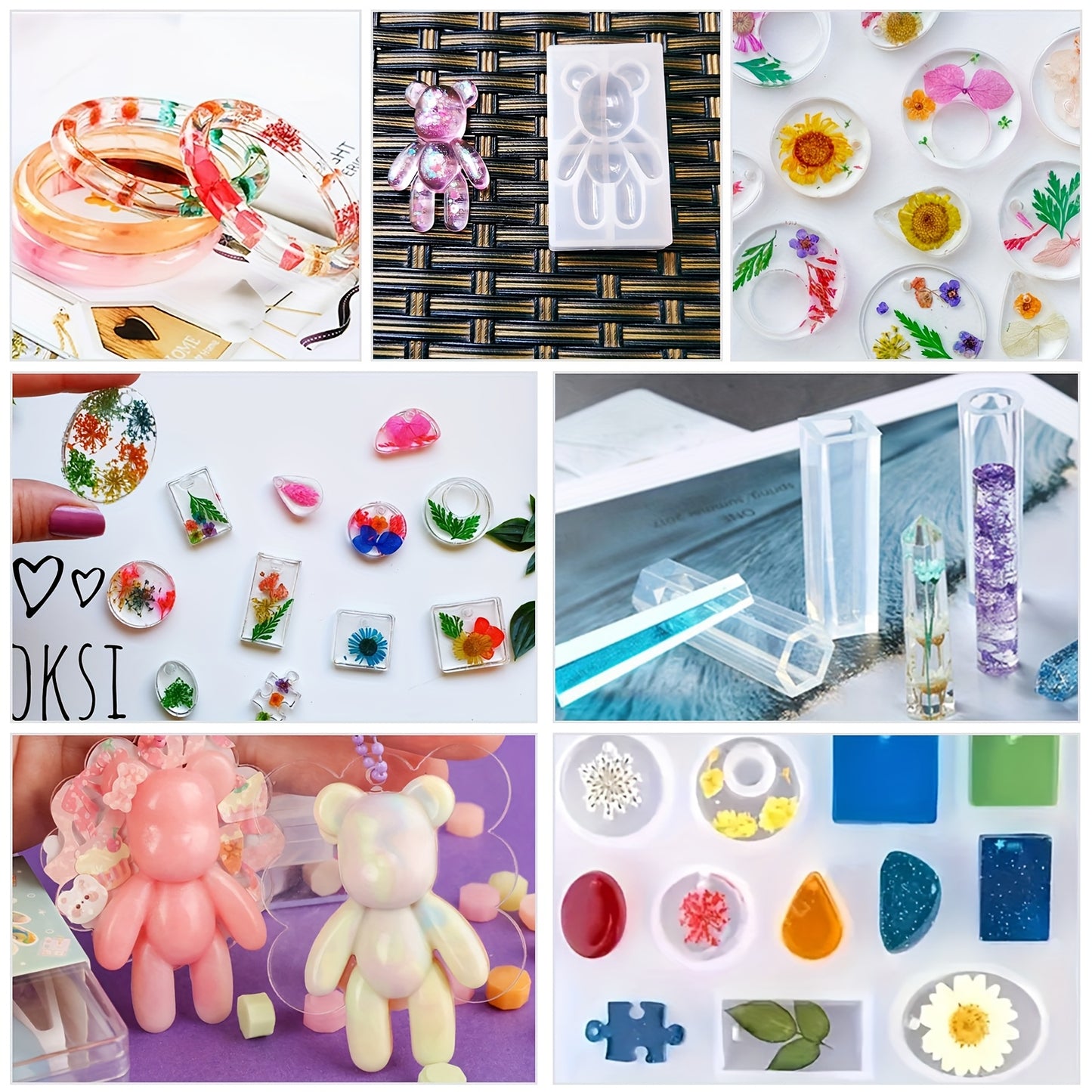 229pcs Set Casting Molds Jewelry Pendant Silicone Molds Kit for Making Necklace Earrings Crafts