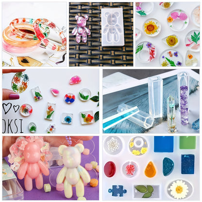229pcs Set Casting Molds Jewelry Pendant Silicone Molds Kit for Making Necklace Earrings Crafts
