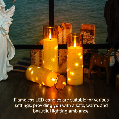 7pcs LED Flameless Candle Embedded Star String with Timer and Remote Control