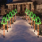 10-Pack Solar Powered LED Garden Lights - 15.7" Lollipop Stakes