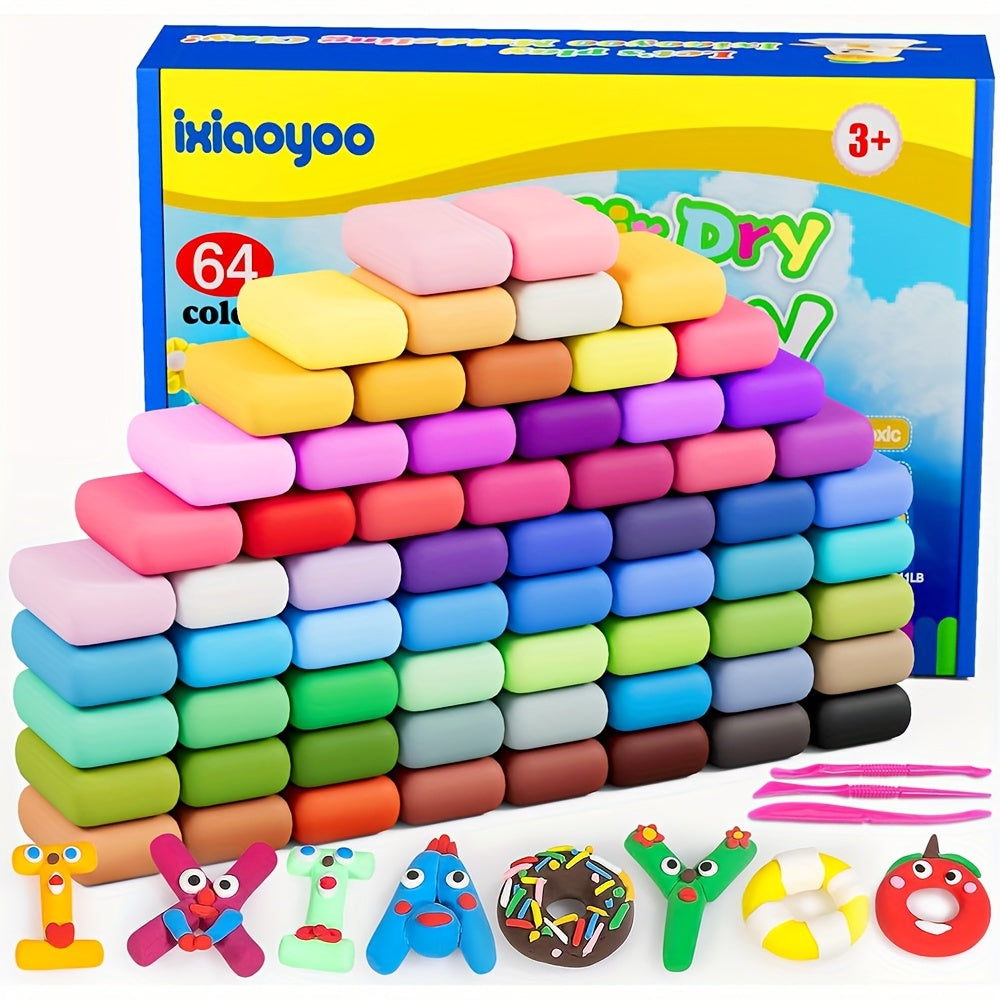 Air Dry Clay 100 Colors DIY Modeling Clay Kit with Sculpting Tools, Soft Ultra Light
