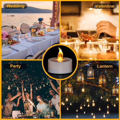 100 Pcs LED Candle Lights Warm Yellow Light Small Tea Wax Gift Set